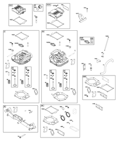 Cylinder Head Group Diagram and Parts List for 540477-0128-G1 400000 - 699999 Briggs and Stratton Engine